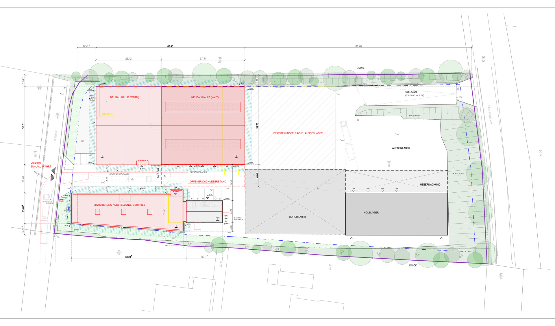 Neubau Vertriebsgebäude, Lagerhalle und CARRO-Fliesenmarkt JACOB CEMENT - Bauplan Preview