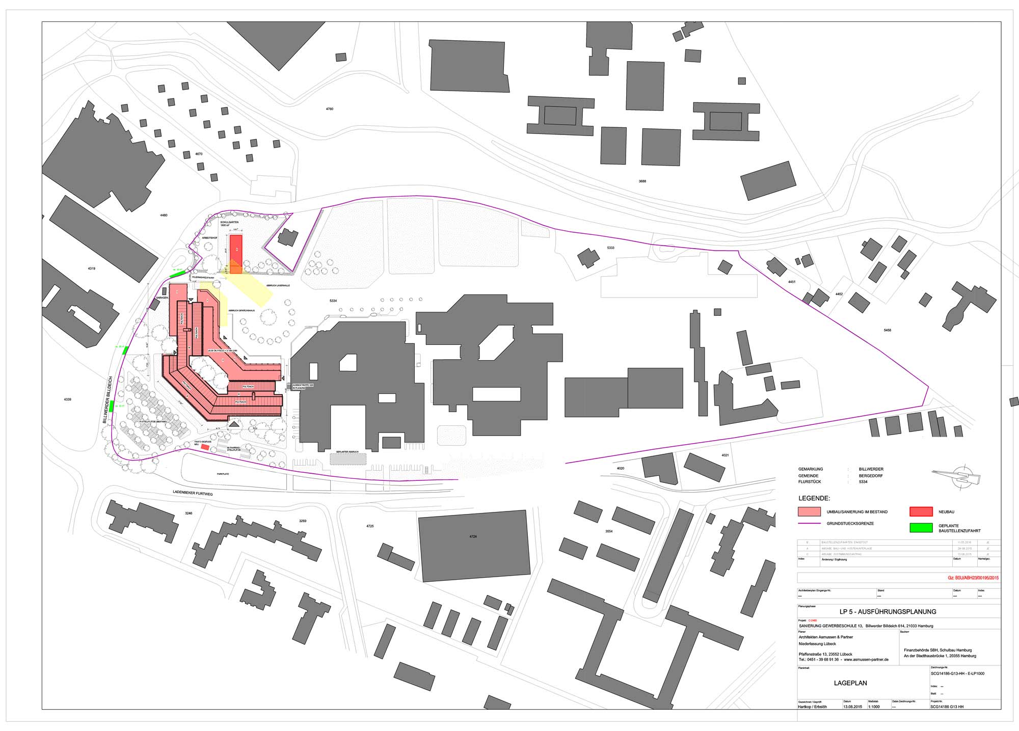 Umbau und Grundsanierung des Schulgebäudes -  Lageplan B